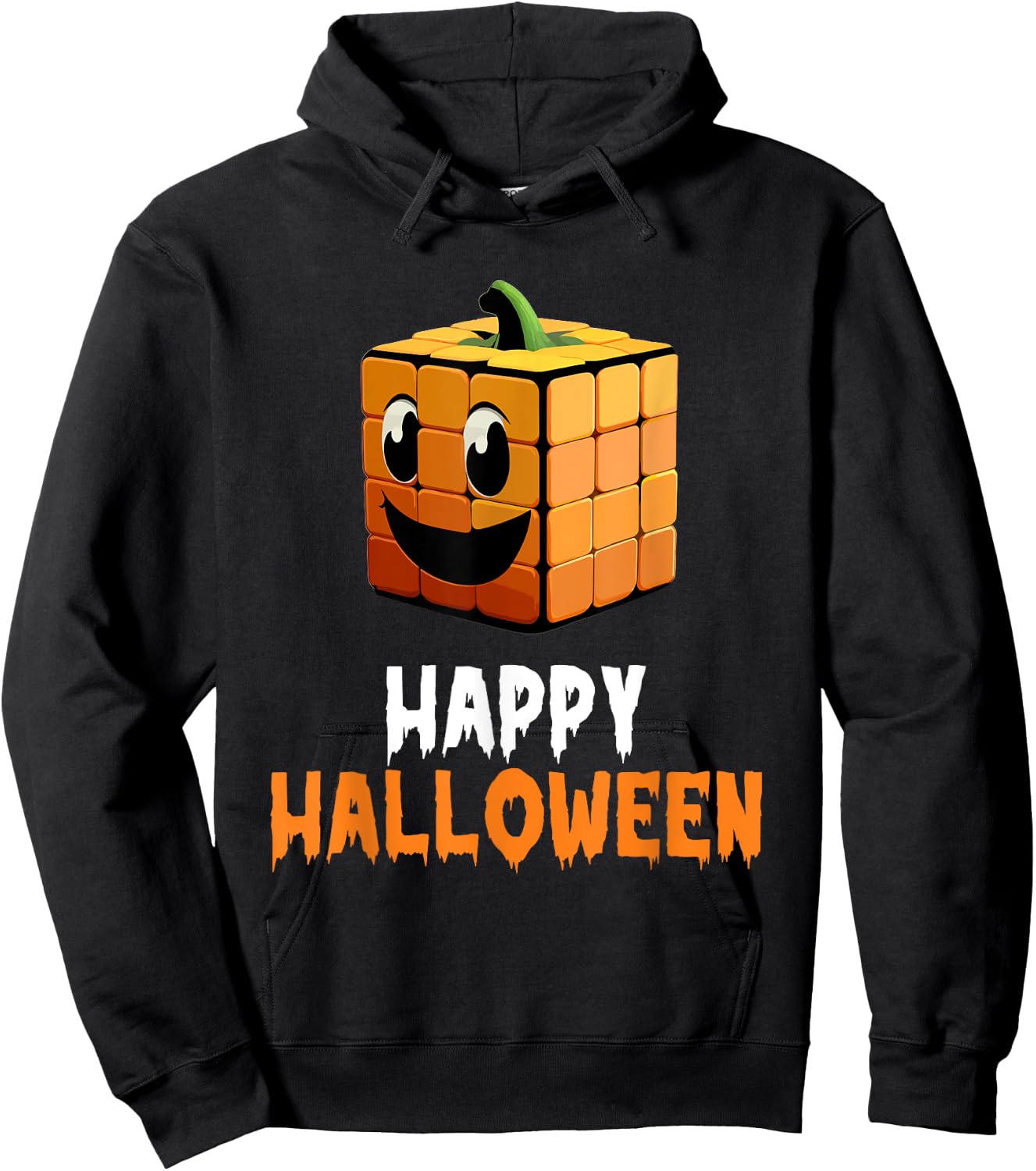 Happy Halloween Speed Cubing Puzzle Cuber Costume Hoodie - Hoodie | Black
