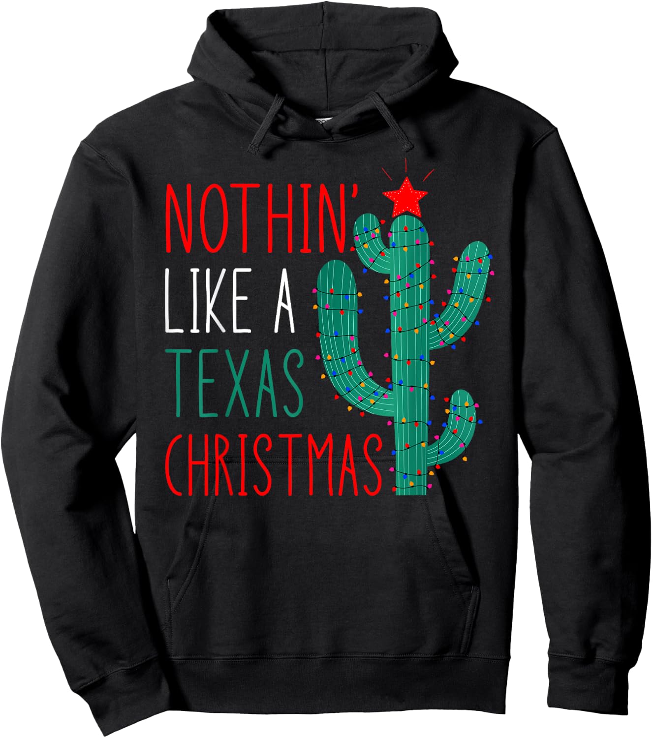 Cute Texas Christmas 2021 Family Matching Adult Black Short Sleeve Hoodie - Hoodie | Black