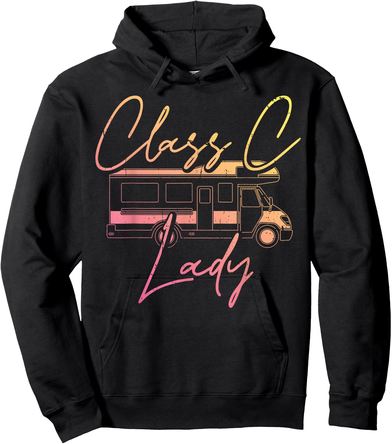 Women Class C Lady RV Recreational Vehicle Camping Road Trip Hoodie - Hoodie | Black