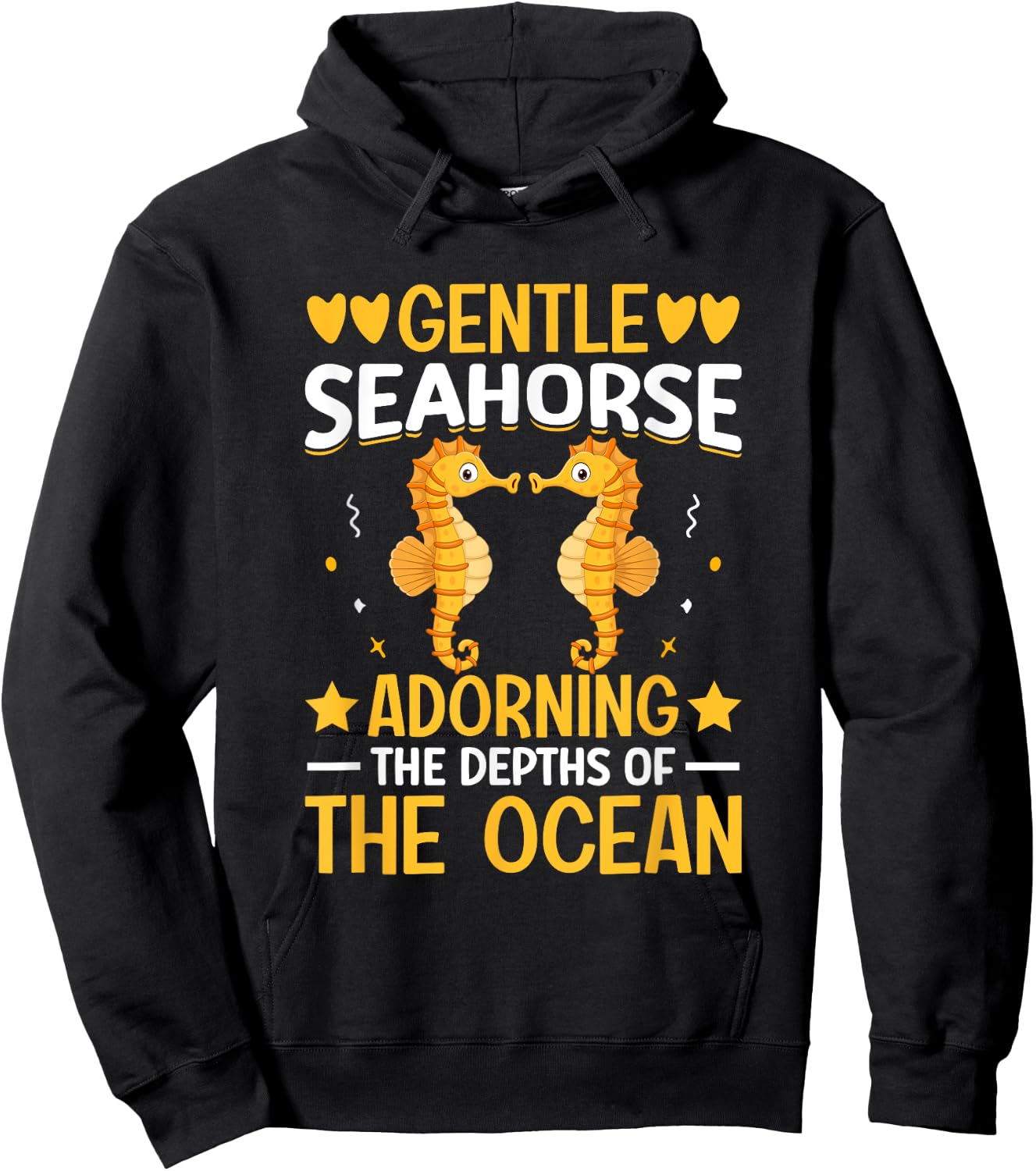 Gentle Seahorse Adorning The Depths Of The Ocean I Seahorse Hoodie - Hoodie | Black