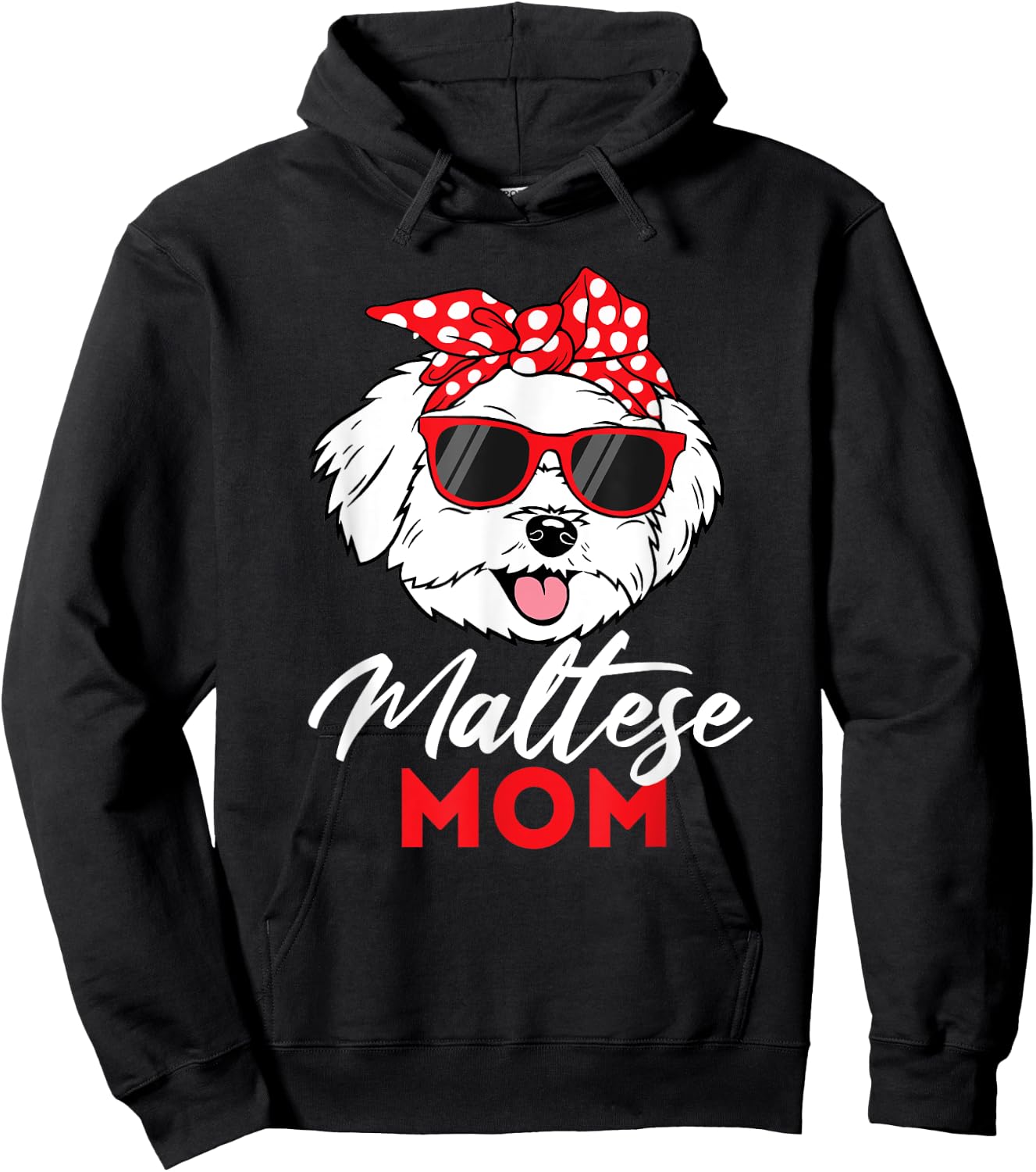 Maltese Mom - Mother's Day Dog Lover Animal Lover Puppies Women Kids Hoodie - Hoodie | Black