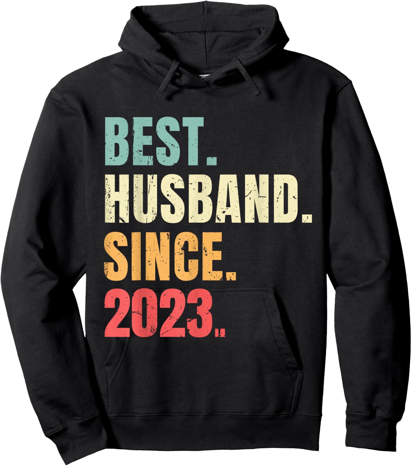Best Husband Since 2023 Retro Funny Wedding Anniversary 2023 Hoodie - Hoodie | Black