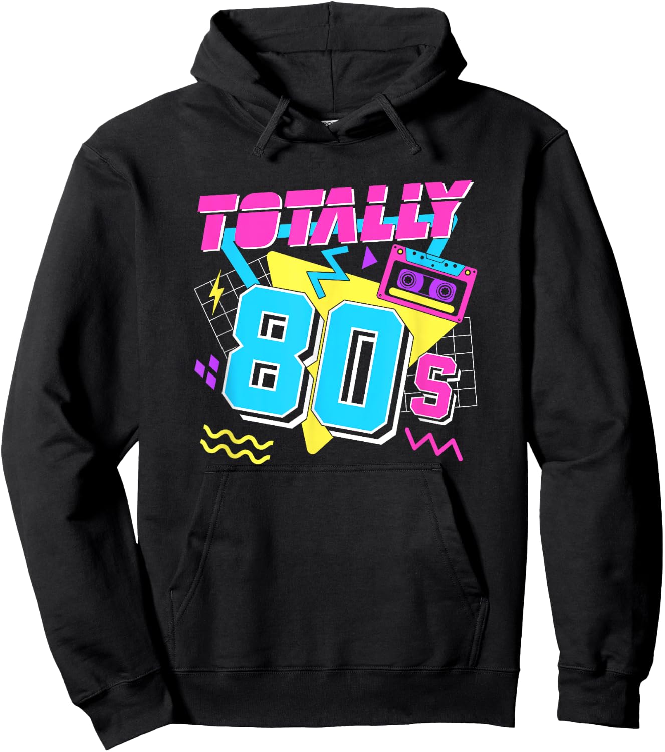 I Love The 80s Eighties Totally 80s - Men's Adults Classic Fit Collarless Short Sleeve Black Small Hoodie - Hoodie | Black