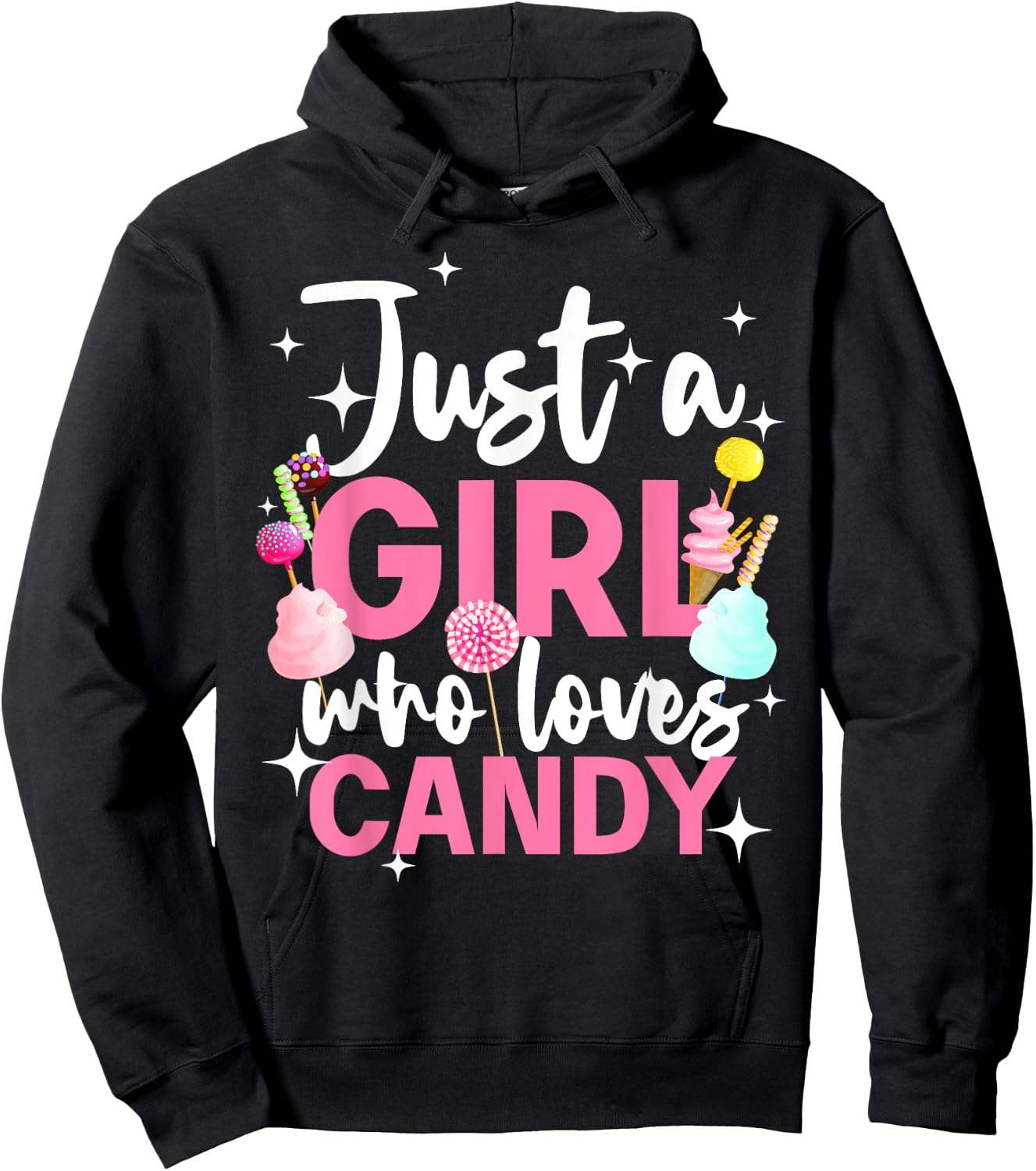 Cute Candy Design Girls Kids Sweets Candy Lover Hoodie - Hoodie | Black