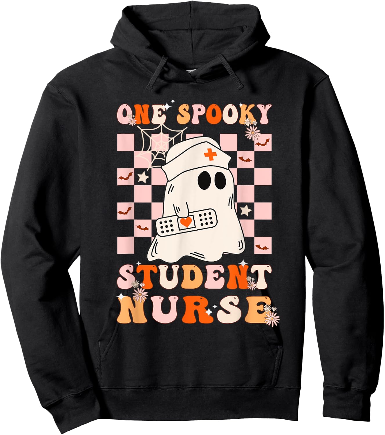 Groovy One Spooky Student Nurse Ghost Halloween Nursing Hoodie - Hoodie | Black