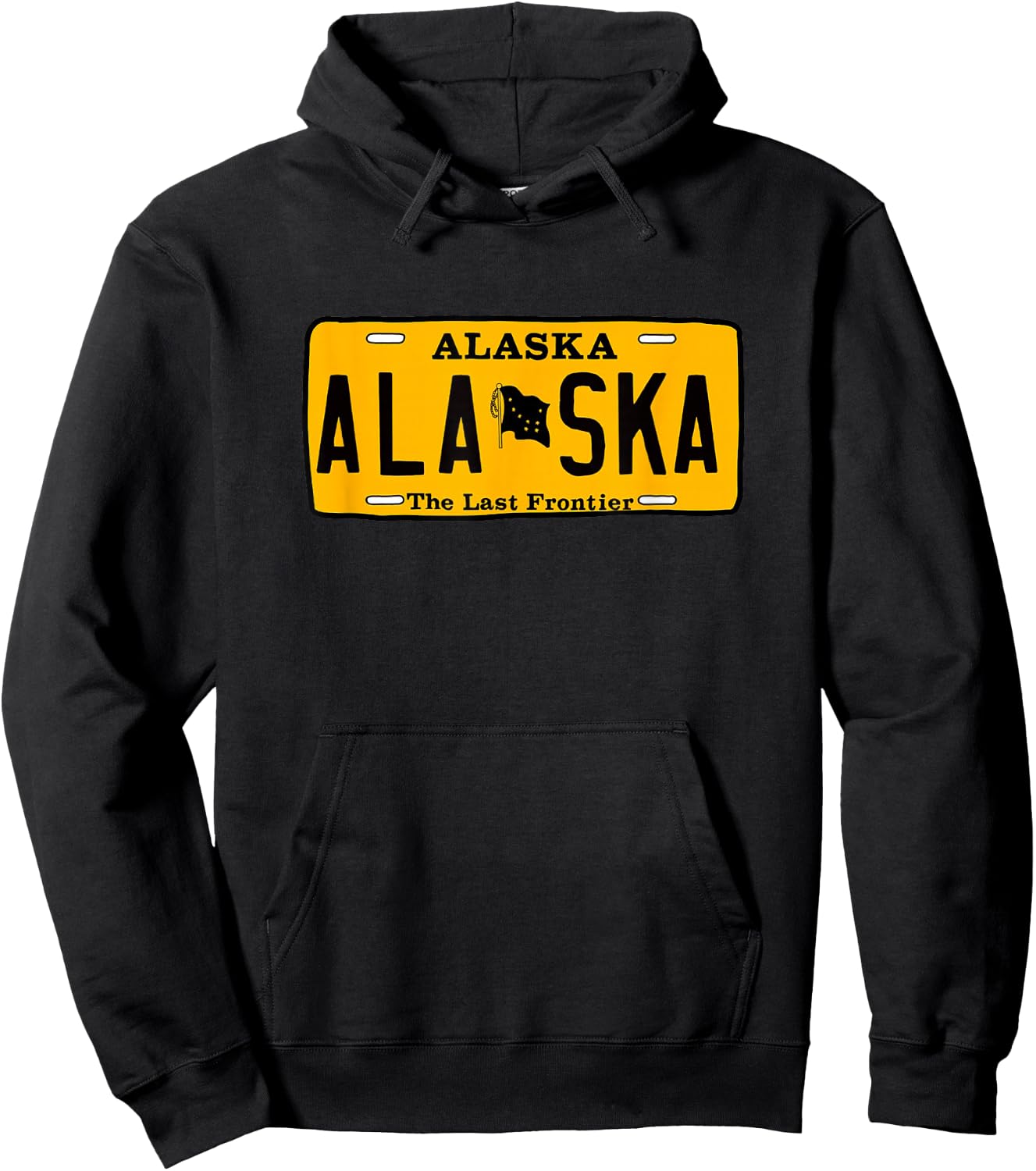 Alaska License Plate Design - Throwback Classic Hoodie - Hoodie | Black