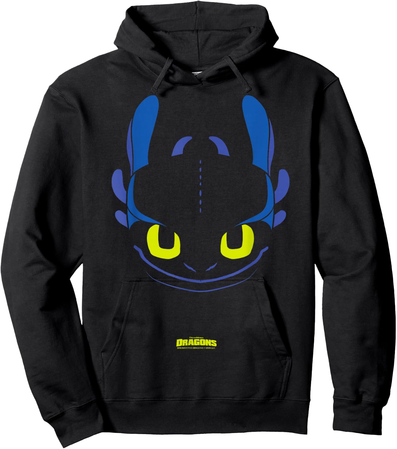 DreamWorks Dragons Toothless Night Fury Big Face Costume Hoodie - Hoodie | Black