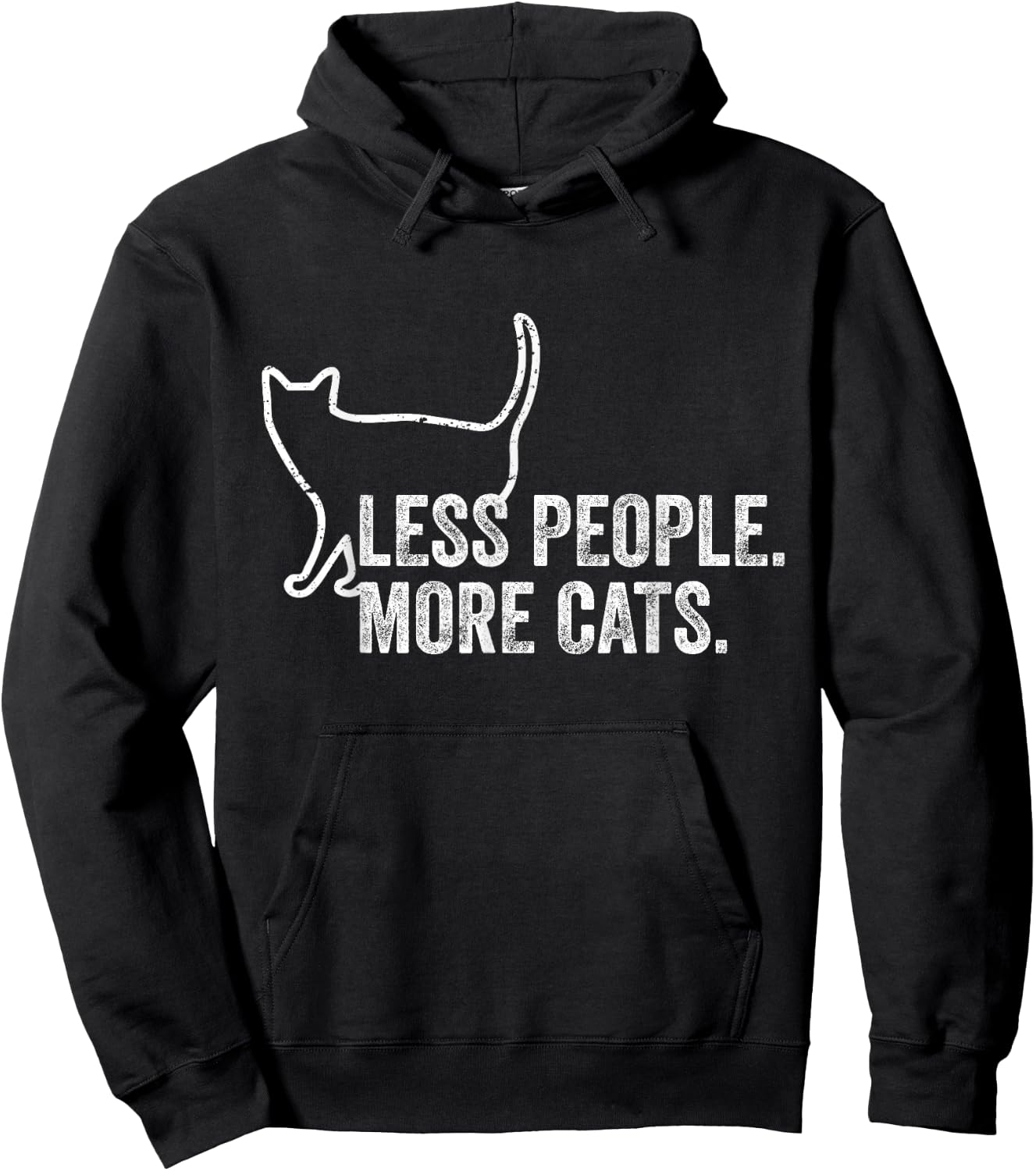 Girls Funny Cat Owner Less People More Cats Hoodie - Hoodie | Black