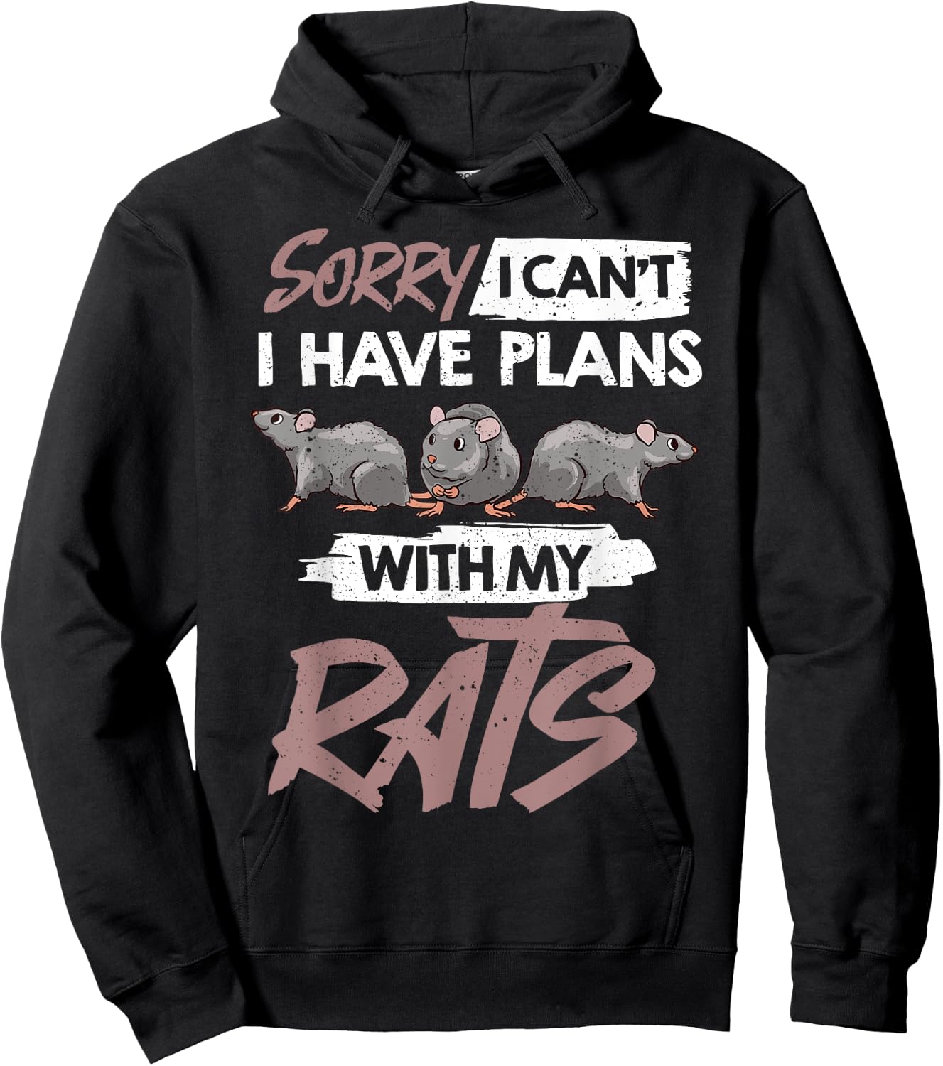 Rat Mouse Mice Rodent Funny Cute Pet Hoodie - Hoodie | Black