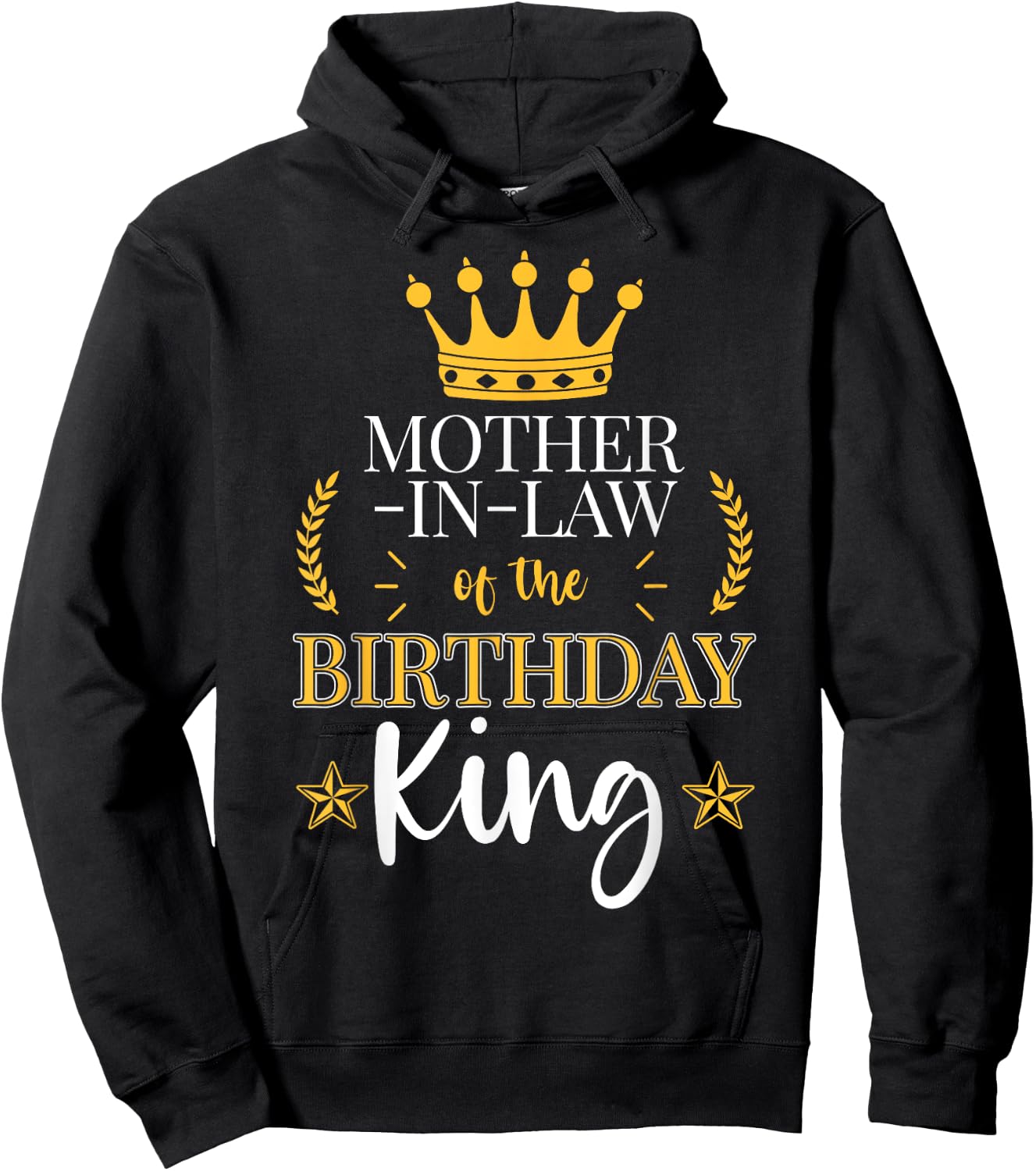 Mother-In-Law of the Birthday King Theme Party Bday Hoodie - Hoodie | Black