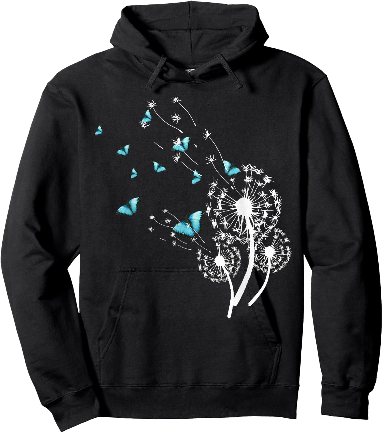 Dandelion and butterfly design dandelion Hoodie - Hoodie | Black