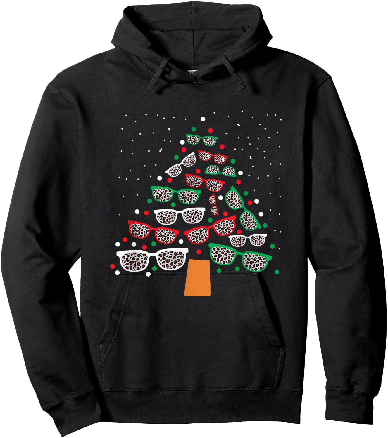 Eyeglasses Tree Eye Doctor Optician Christmas Optometrist Hoodie - Hoodie | Black