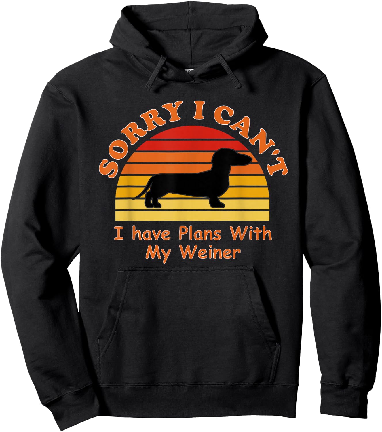 Sorry I Can't I Have Plans With My Weiner - Weiner Dog Hoodie - Hoodie | Black