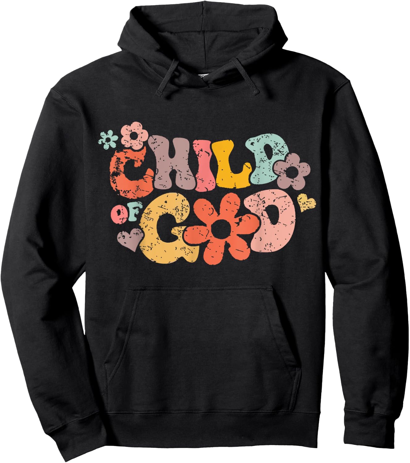 Child Of God Shirt Wavy Groovy Floral Quote Hoodie - Hoodie | Black