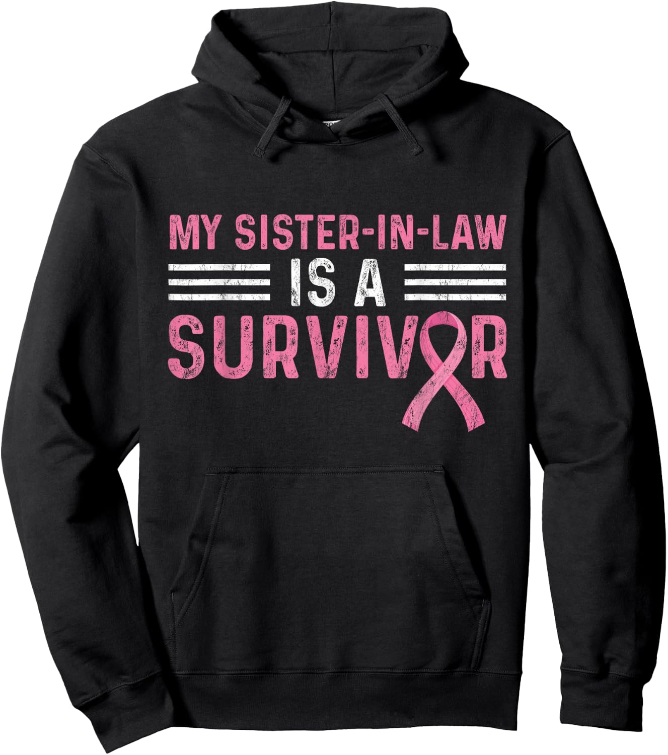 My Sister-in-Law Is A Survivor Pink Breast Cancer Awareness Hoodie - Hoodie | Black