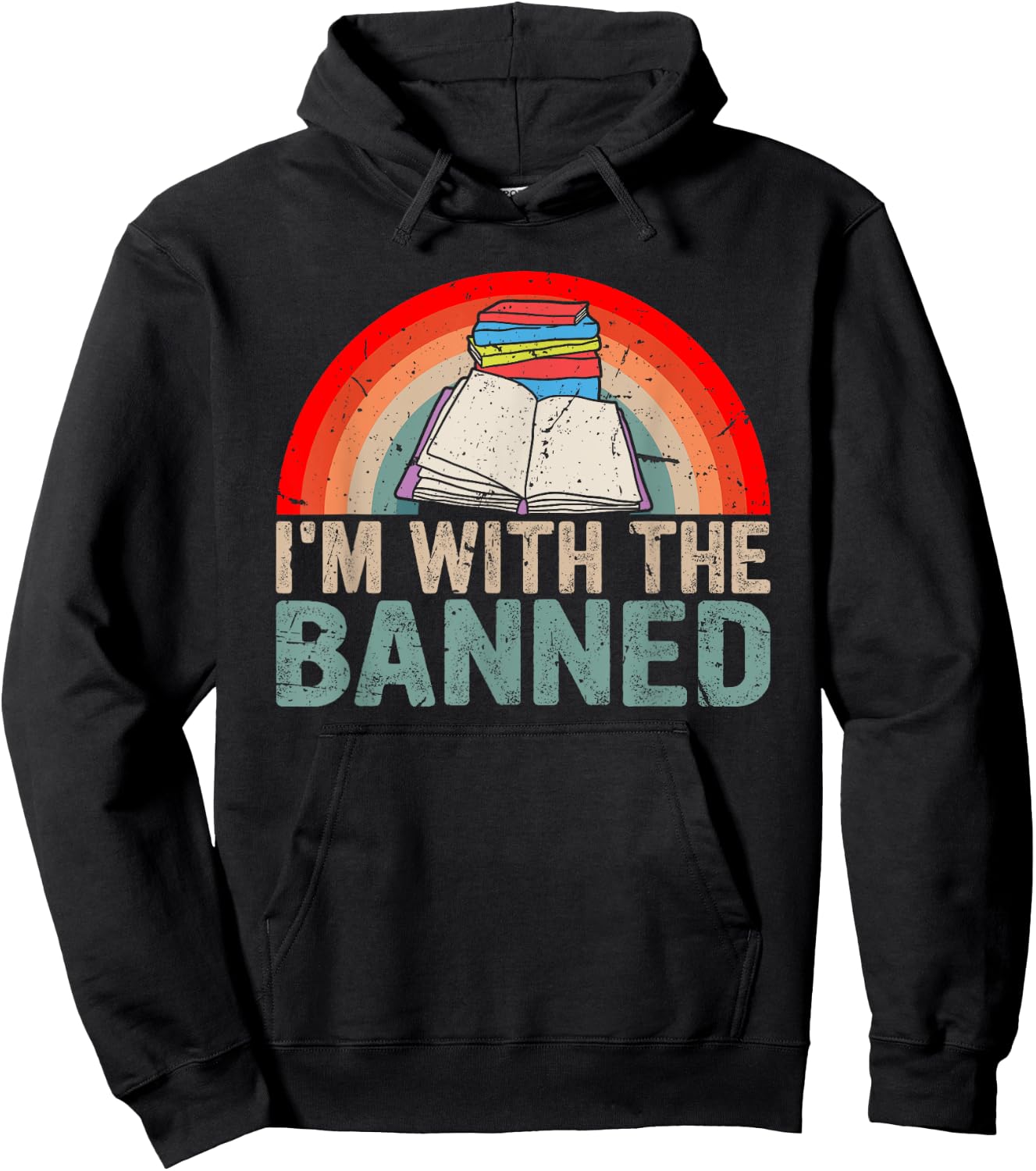 I'm With the Banned Read Banned Books Lover Bookworm Hoodie - Hoodie | Black