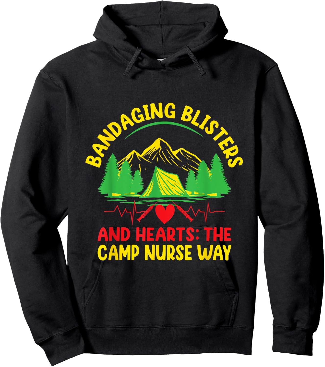 Camp Nurse Medical Medicine Nursing Camping Crew Camper Hoodie - Hoodie | Black