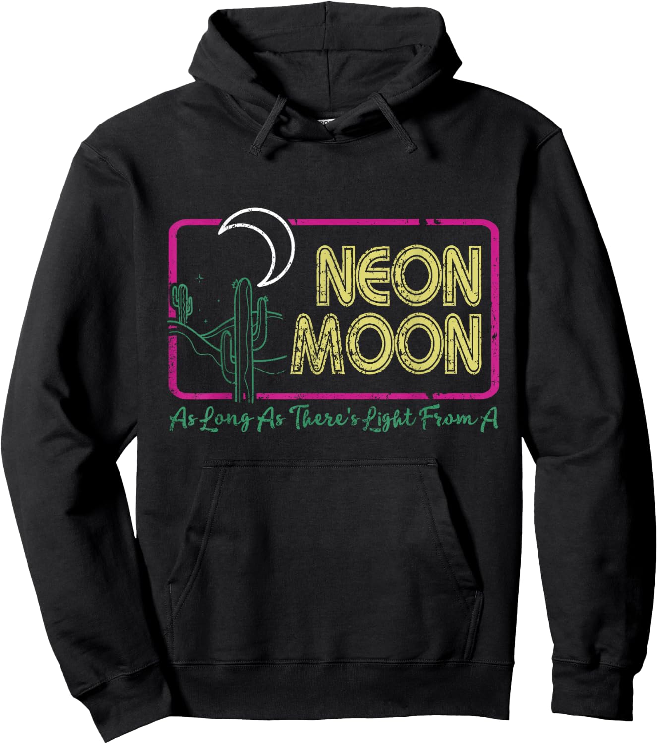 Vintage Retro Neon Moons Funny Lyrics Music 70s Shirt Cactus Hoodie - Hoodie | Black