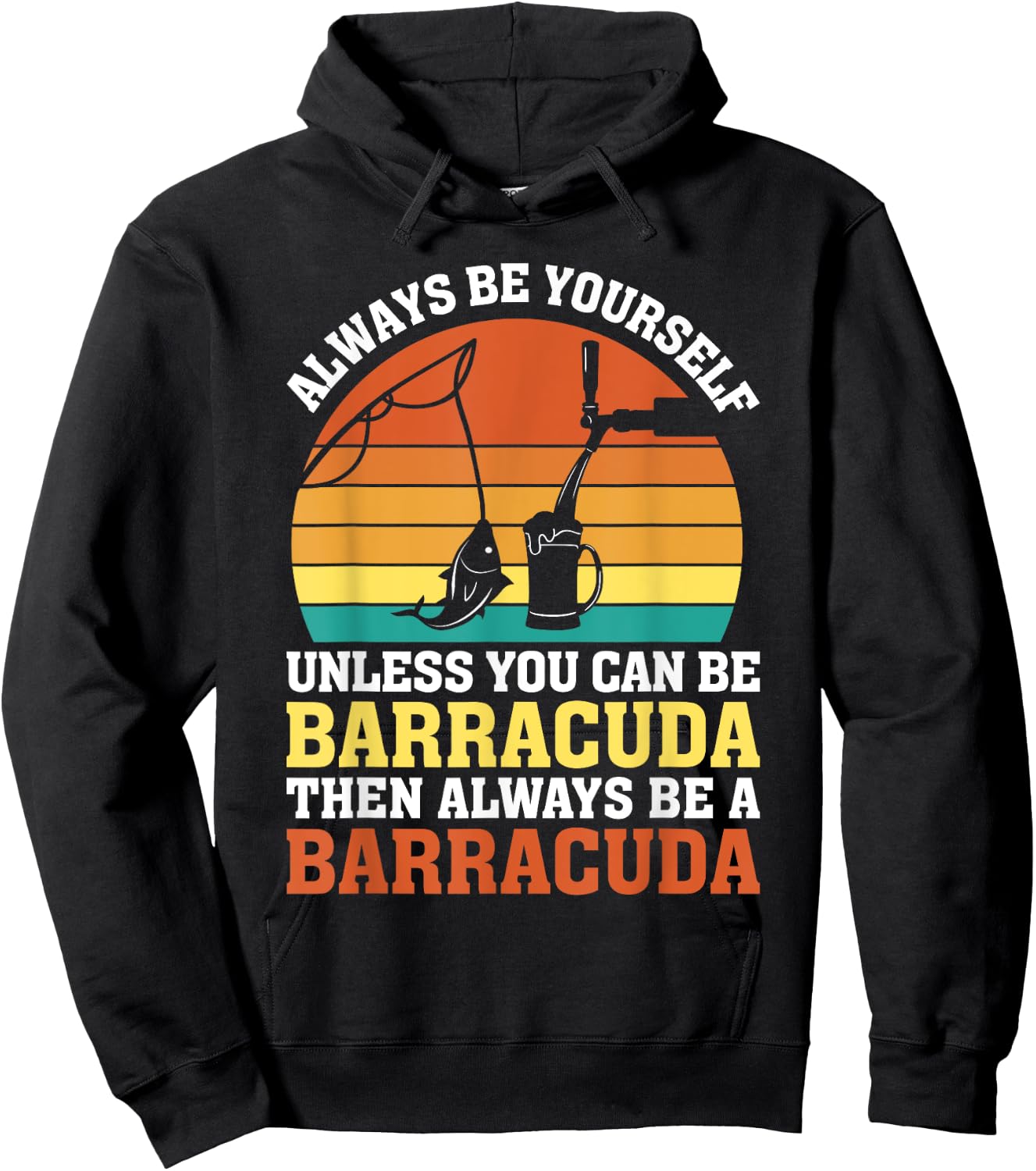 Barracuda Fish Lovers Funny Barracuda Design Hoodie - Hoodie | Black