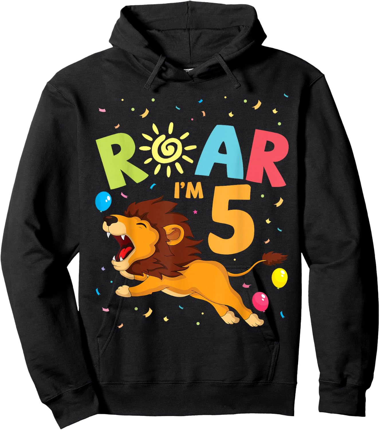 Lion Rawr I'm 5 Years Old Happy 5th Birthday To Me You Lover Hoodie - Hoodie | Black