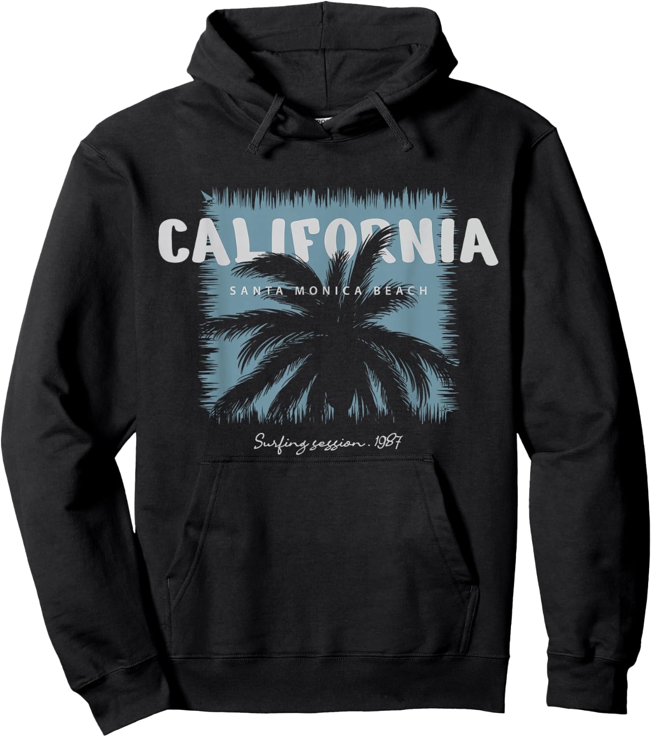 California Santa Monica Beach Surfing Session 1987 Hoodie - Hoodie | Black