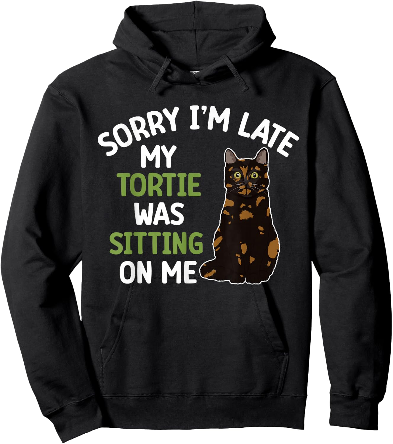Tortie Cat Owner Funny Tortie Cat Dad Tortoiseshell Cat Mom Hoodie - Hoodie | Black