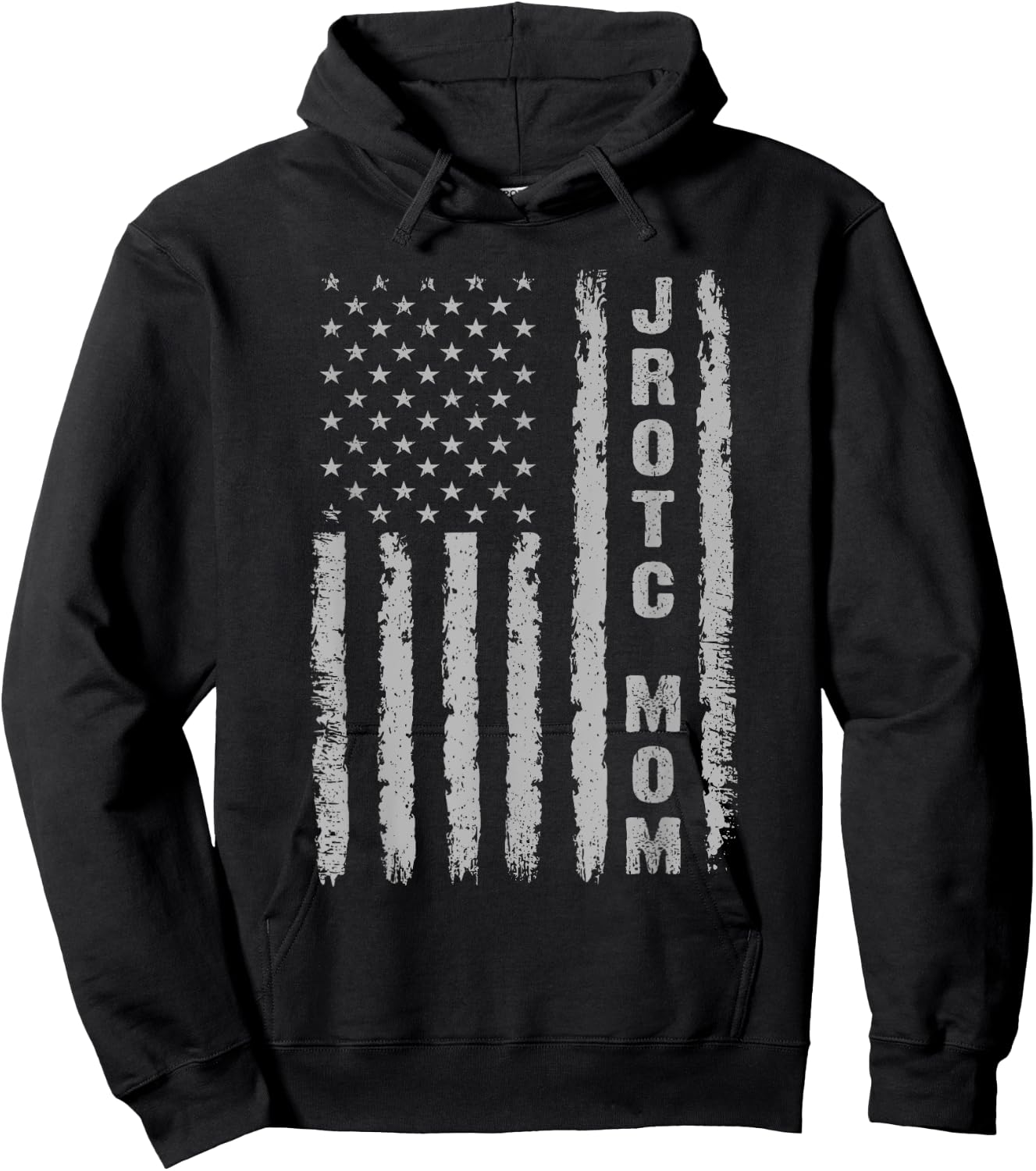 JROTC Mom Junior ROTC USA Vintage American Flag Men Women Hoodie - Hoodie | Black