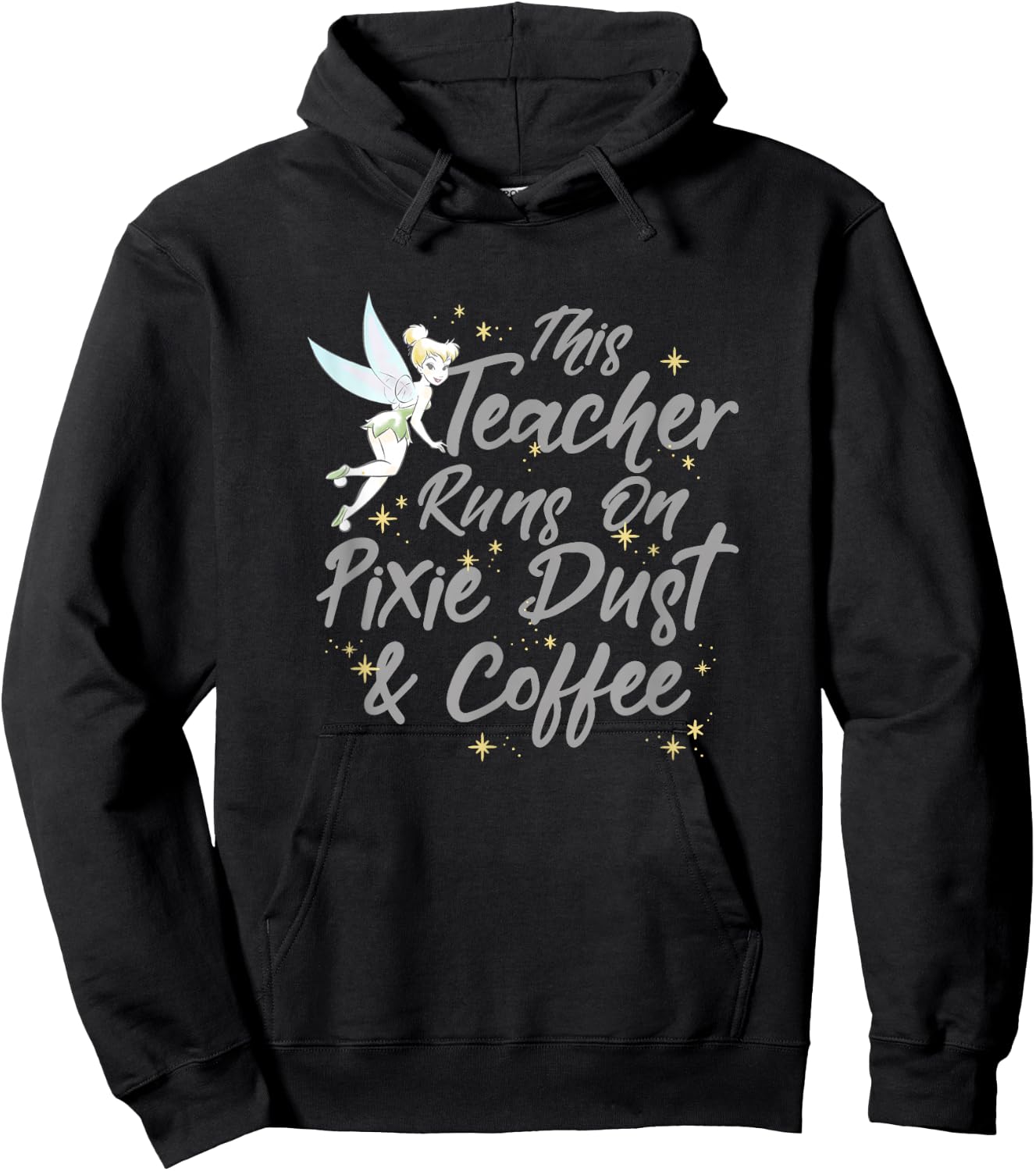 Disney Peter Pan Tinkerbell Teacher Pixie Dust And Coffee Hoodie - Hoodie | Black