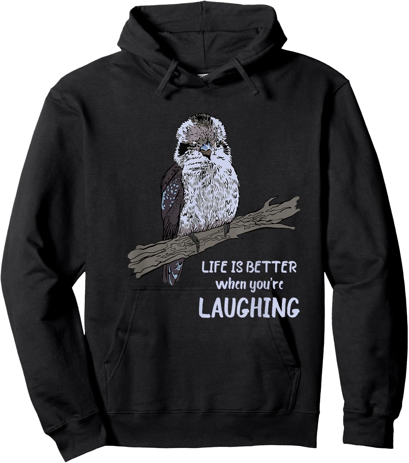 Australian Kookaburra Bird Ornithology Kookaburra Life Is Better - -Adults, Black, Small Hoodie - Hoodie | Black