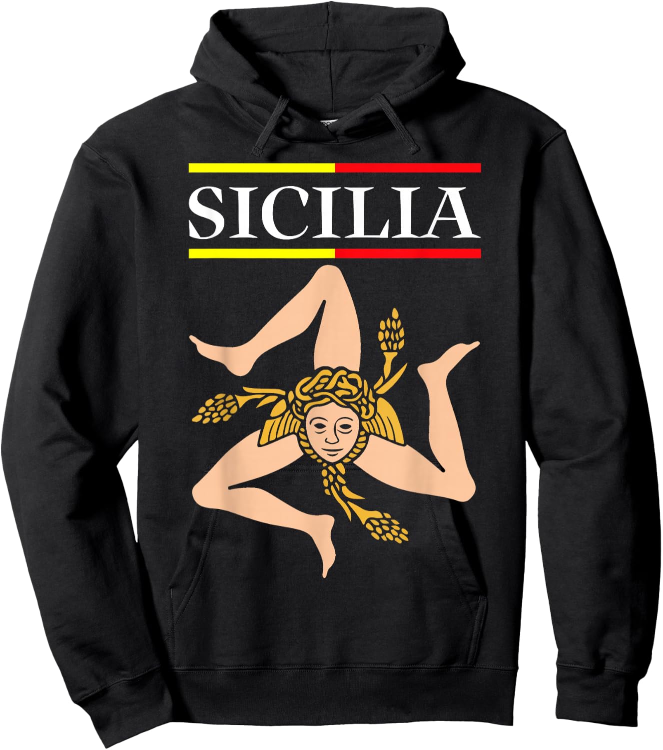 Sicilia Flag Sicily Palermo Italy Hoodie - Hoodie | Black