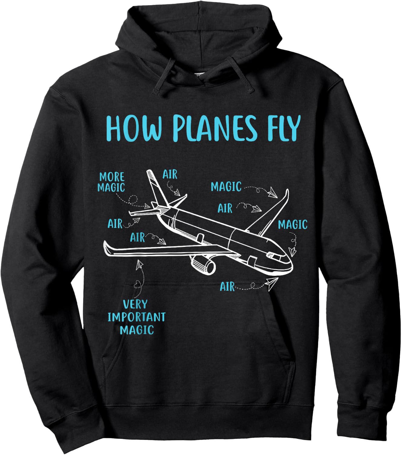 How Planes Fly Funny Aviation Engineer Pilot Airplane Hoodie - Hoodie | Black
