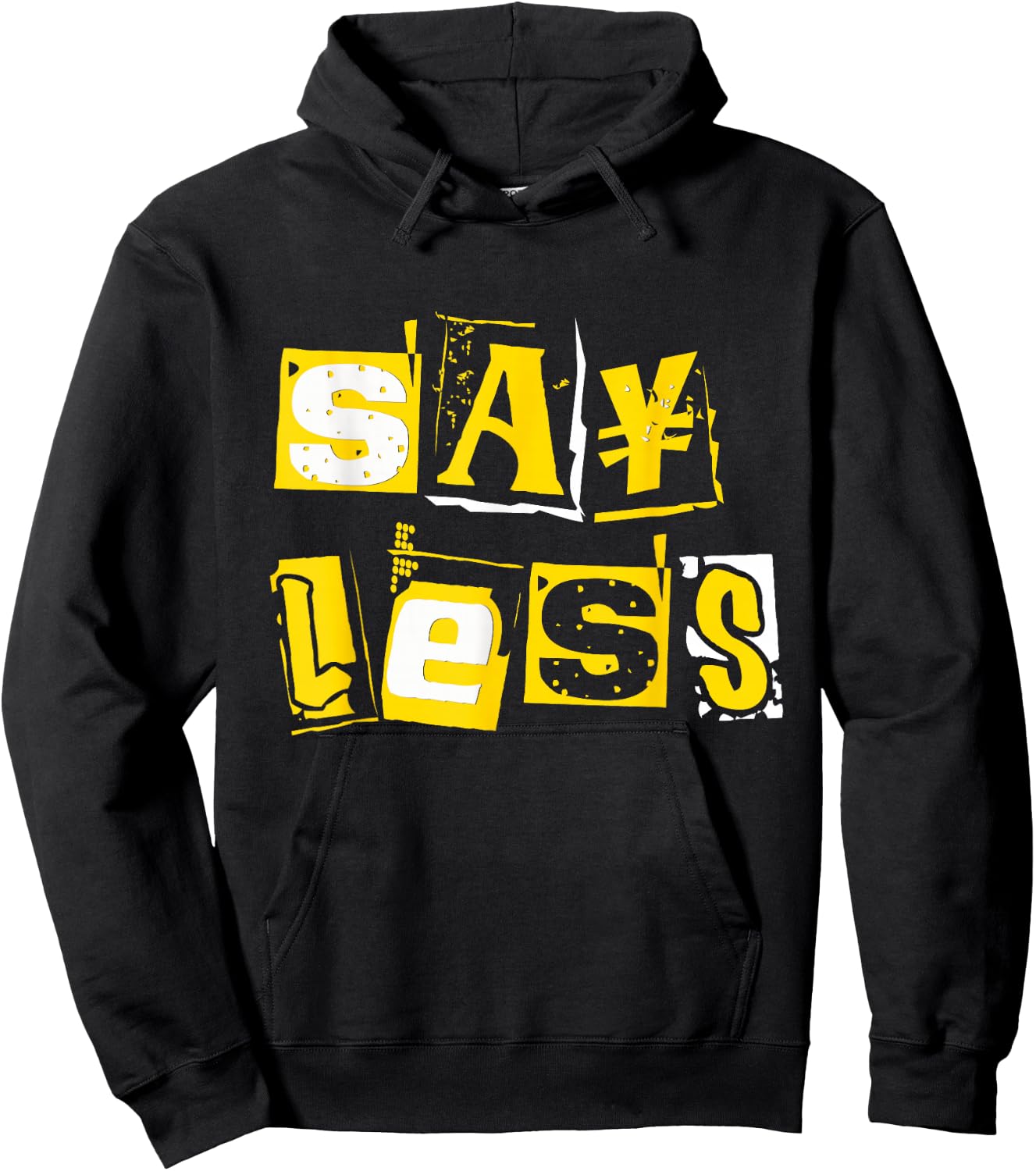 University-Gold Say Less Varsity-Gold Color Graphic Hoodie - Hoodie | Black