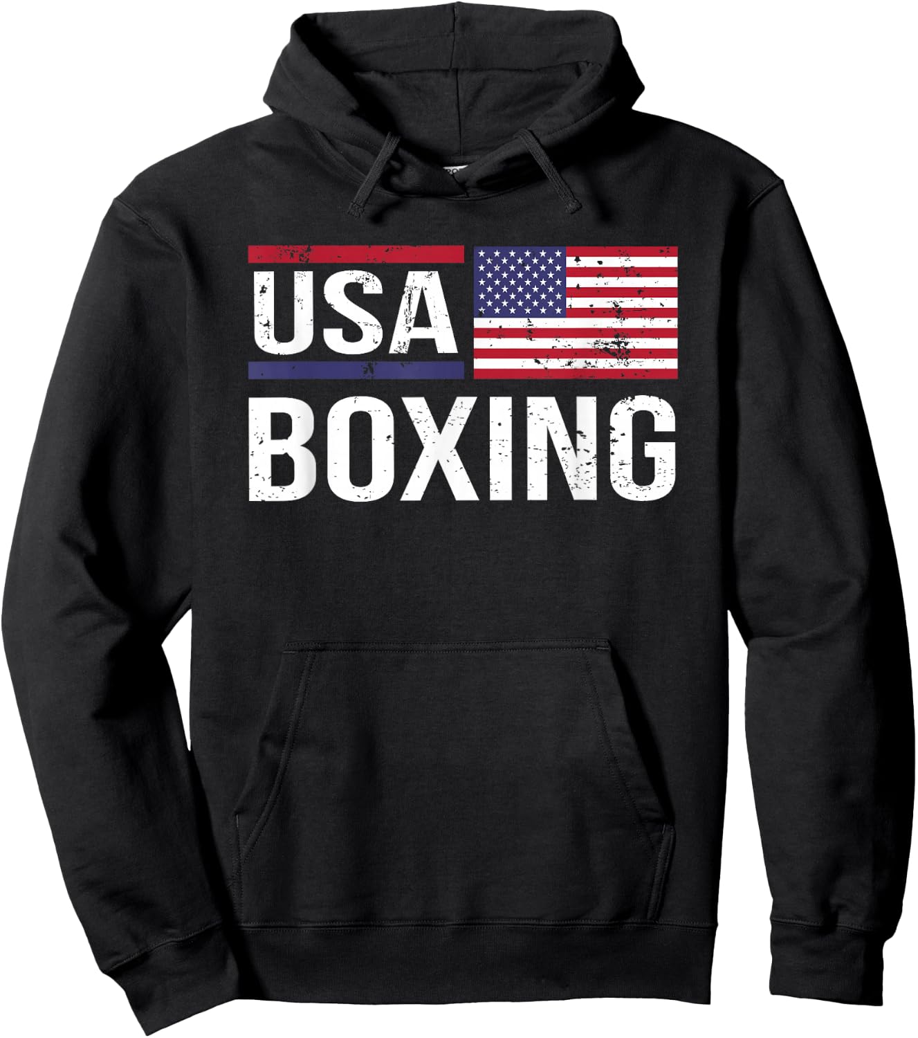USA Boxing American Flag Gym Sparring Training Amateur Sport Hoodie - Hoodie | Black
