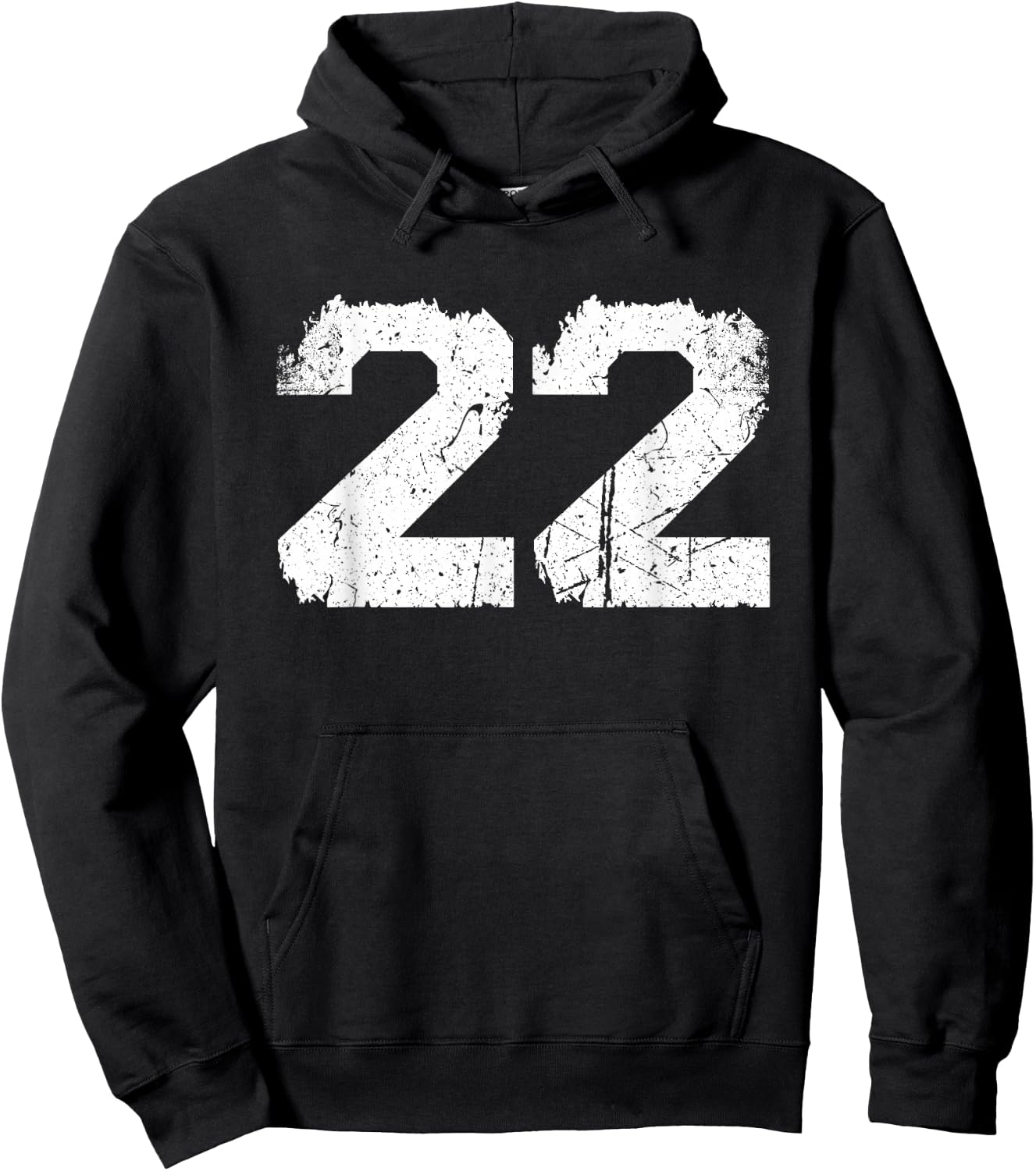 Vintage White Sports Team Number #22 Hoodie - Hoodie | Black