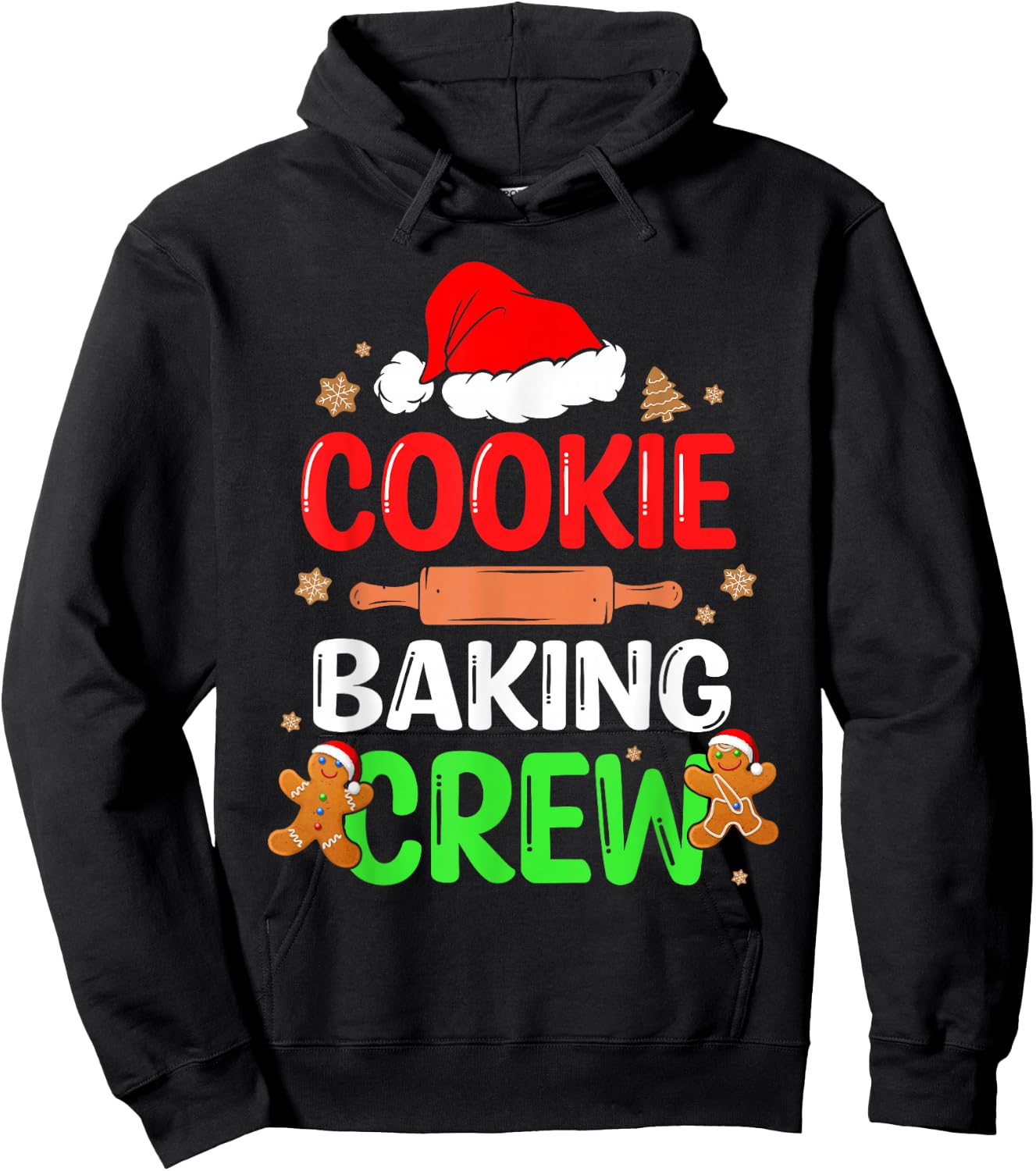 Merry Christmas Cookie Baking Crew Funny Baking Baker Xmas Hoodie - Hoodie | Black