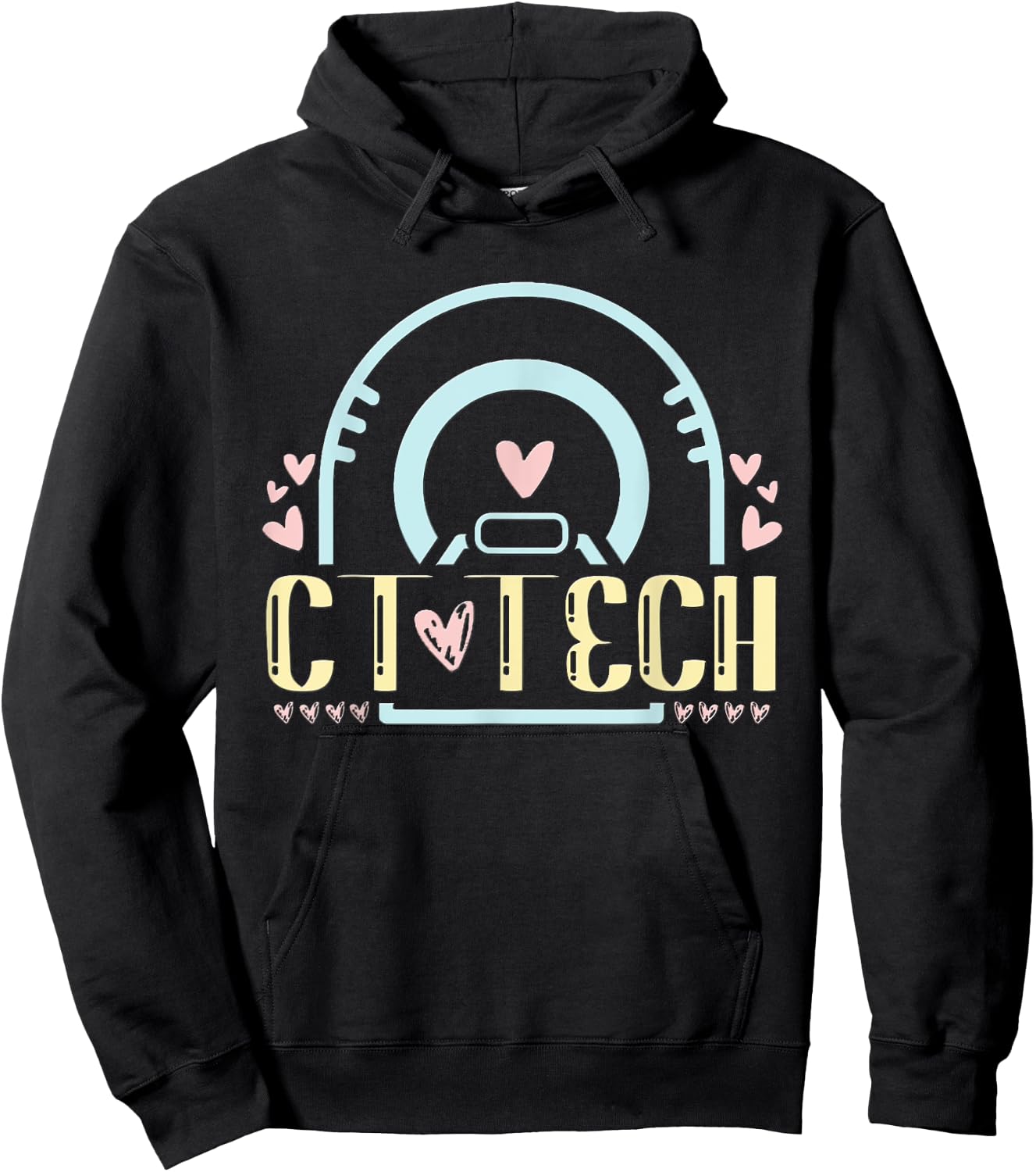 Ct Tech Gifts Merch Apparel - CT Technologist Radiology - Black - Women's - Small - Modern - Casual - Short Sleeve Hoodie - Hoodie | Black