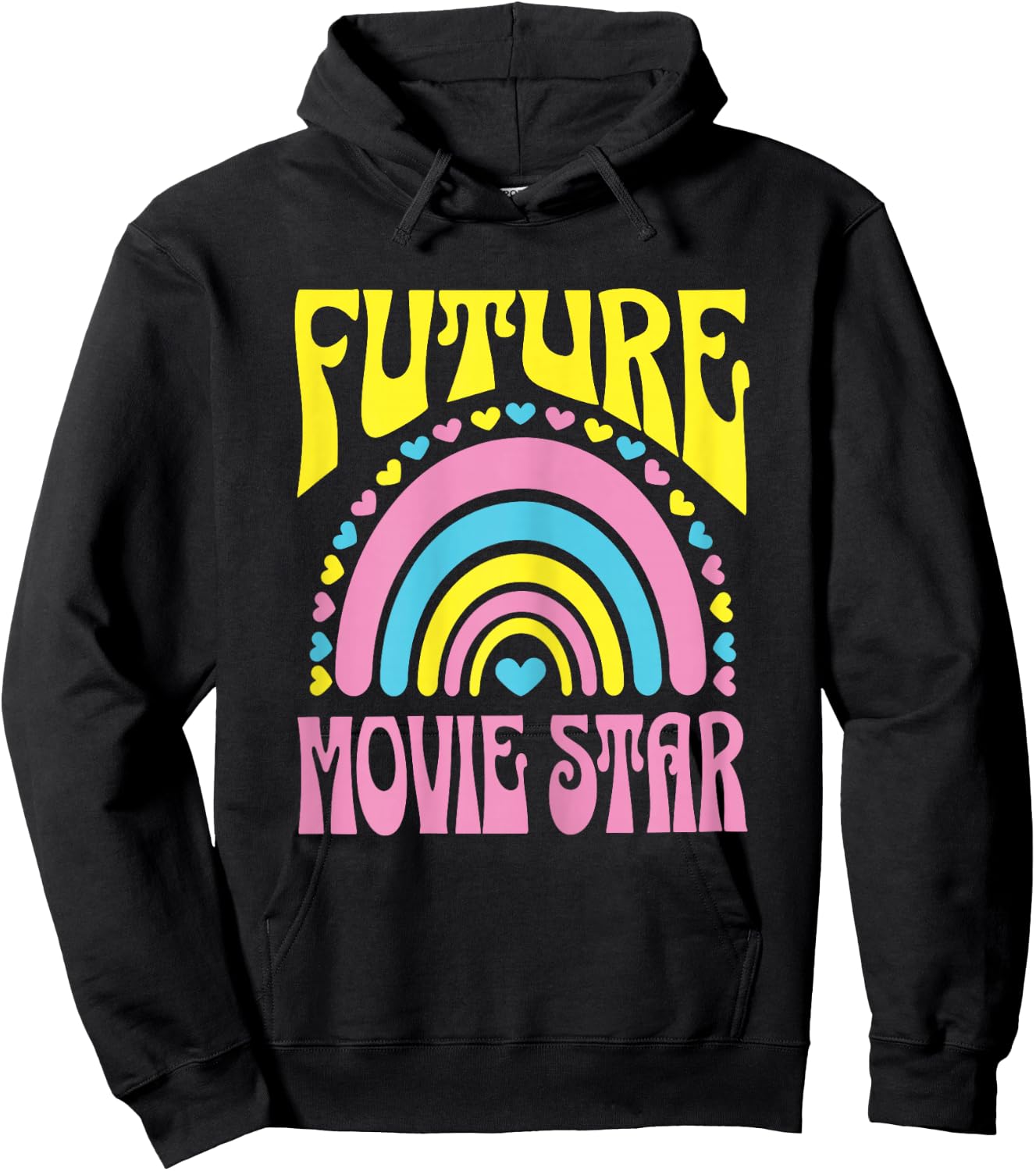 Future Movie Star Bright Retro Rainbow Movie Stars Training Hoodie - Hoodie | Black