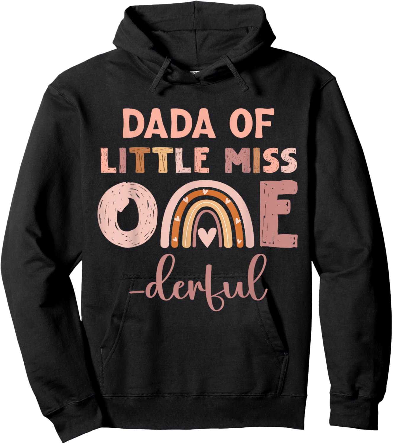Boho Dada of Miss Onederful 1st Birthday Girl Cute Hoodie - Hoodie | Black