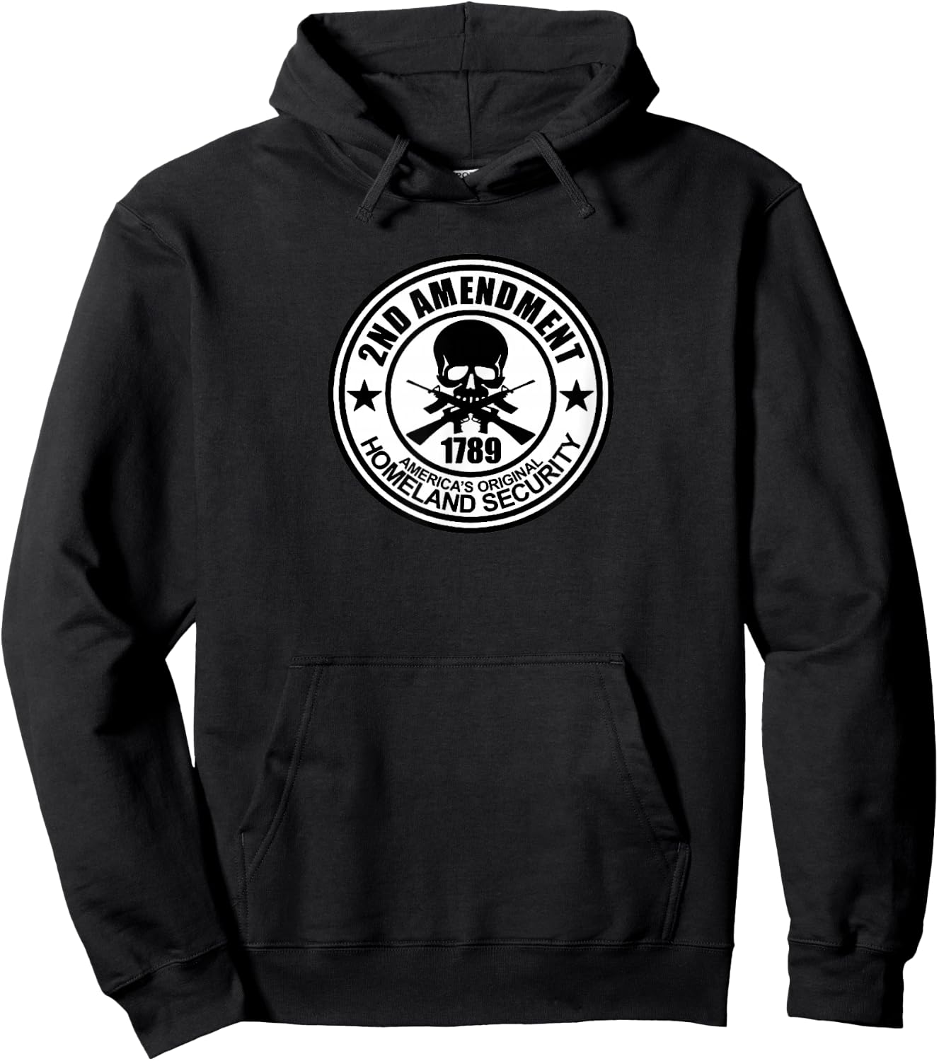 2nd Amendment White Skull & Bones Hoodie - Hoodie | Black