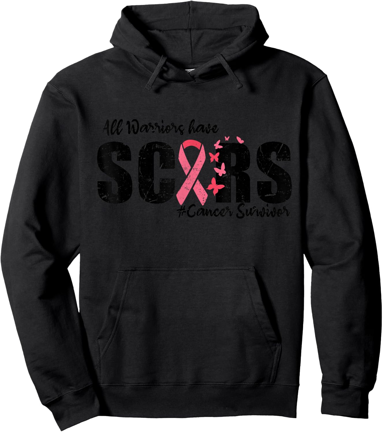 All Warriors Have Scars Breast Cancer Survivor Fighter Women Hoodie - Hoodie | Black