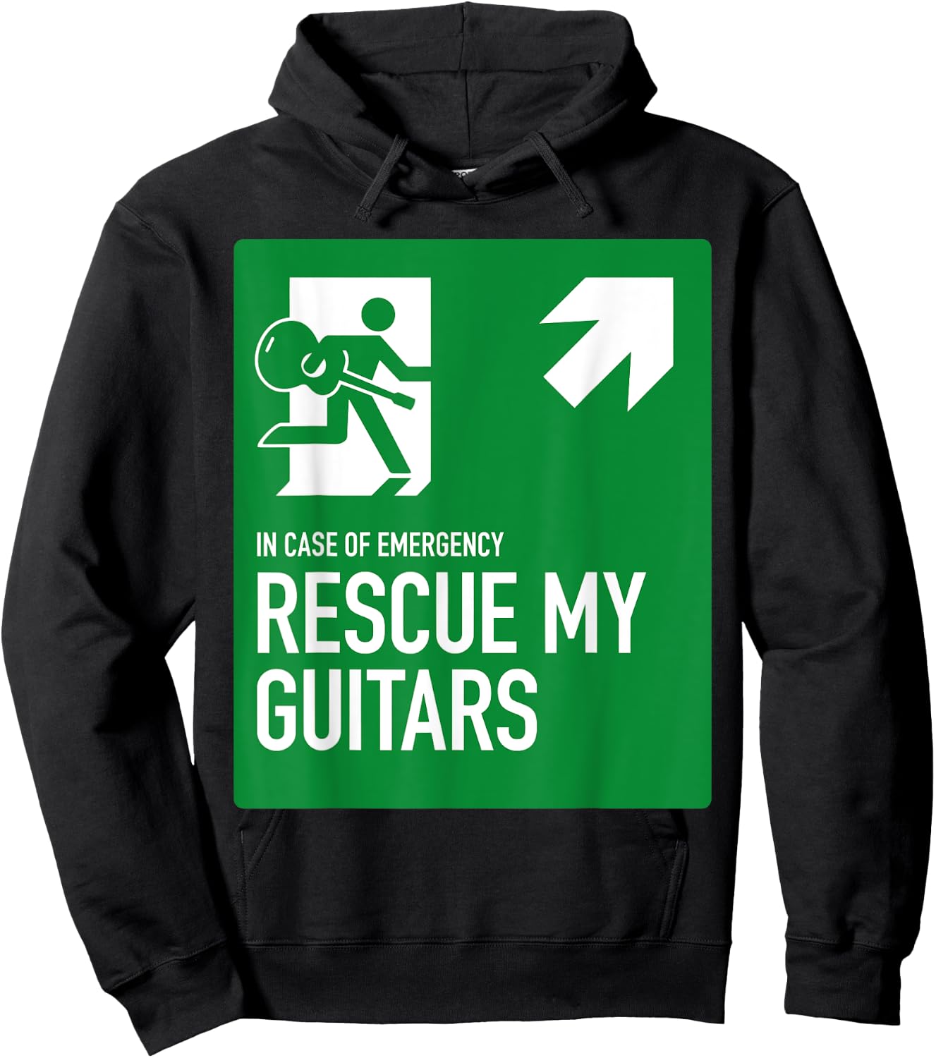 In Case Of Emergency Rescue My Guitars For Guitar Lovers Hoodie - Hoodie | Black
