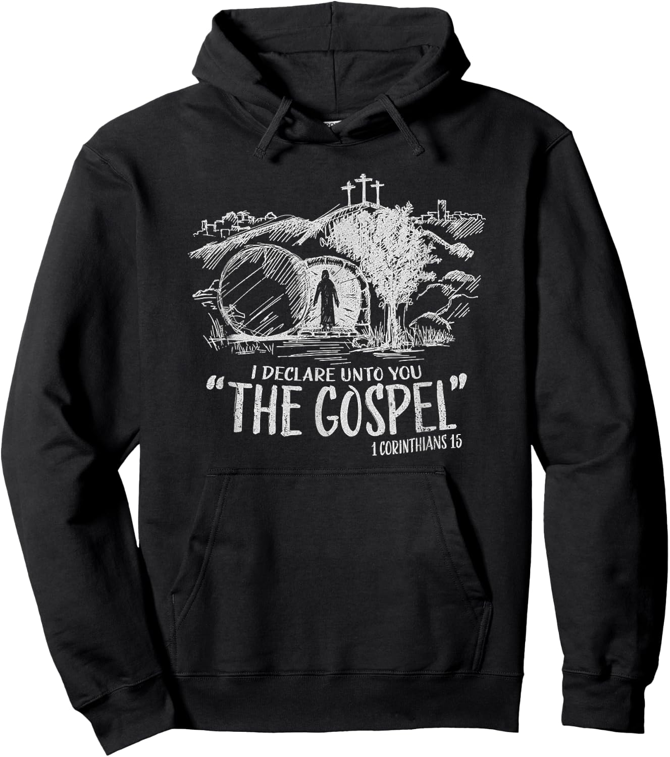 I Declare Unto You The Gospel 1 Corinthians 15 Hoodie - Hoodie | Black