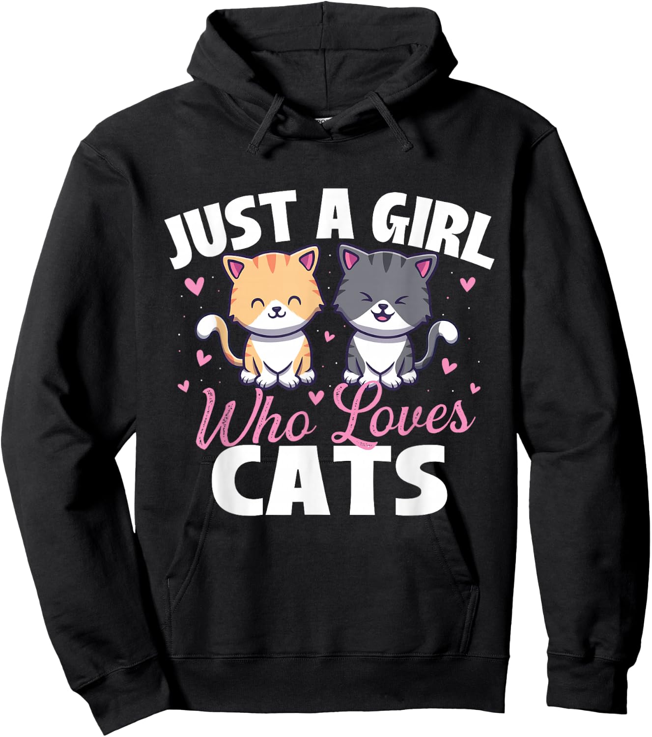Just A Girl Who Loves Cats - Cat Owner Animal Lover Kitty Hoodie - Hoodie | Black