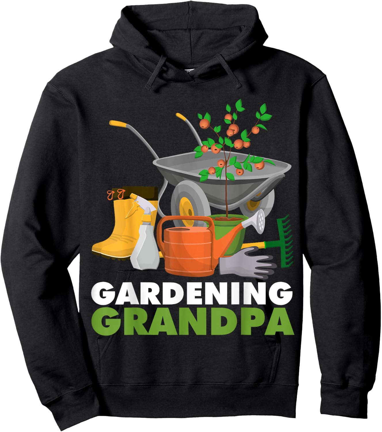 Gardening Grandpa Funny Vegetable Gardener Garden Enthusiast Hoodie - Hoodie | Black