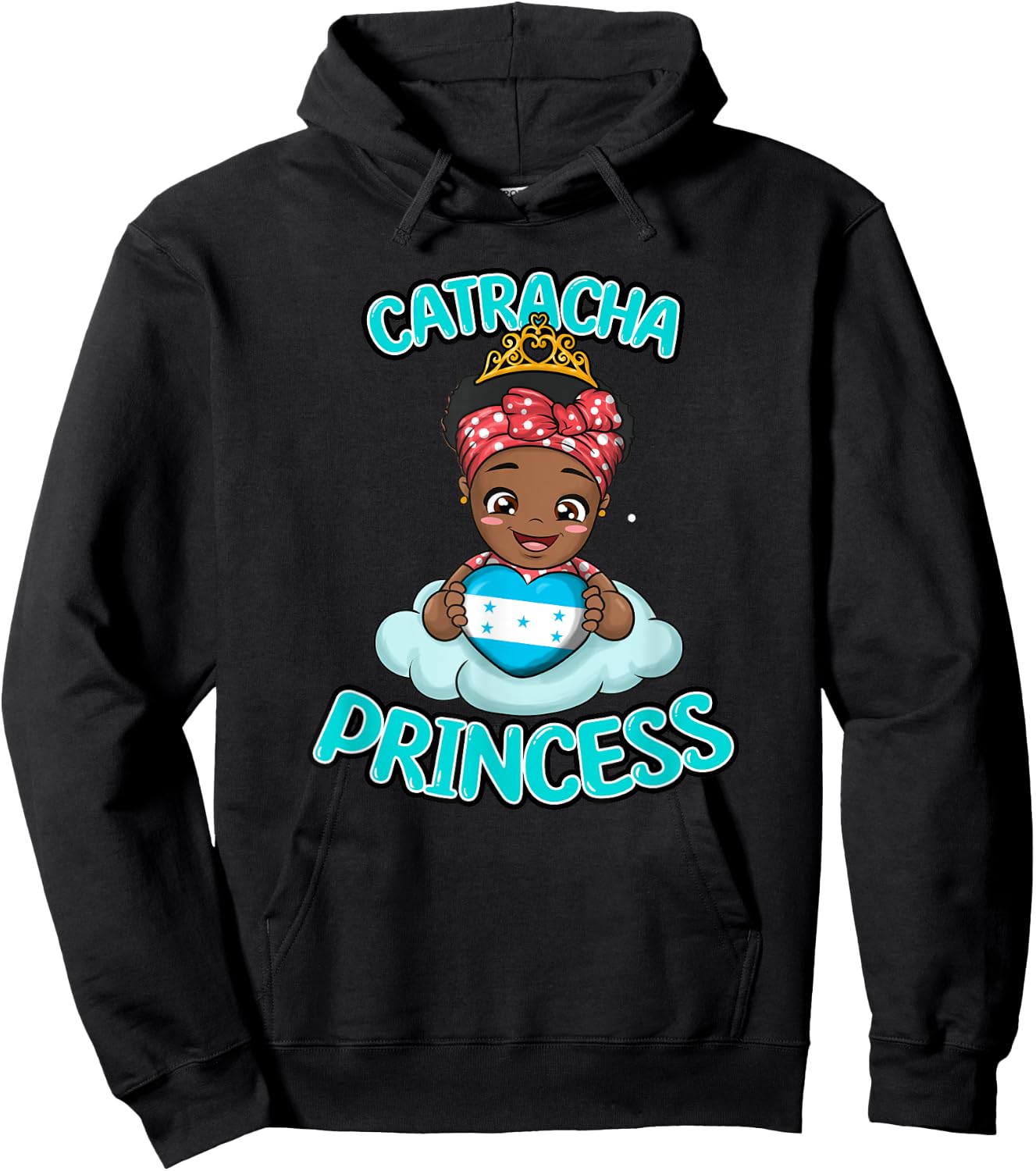 Honduras Proud Honduran Flag Catracha Girl Woman Princess Hoodie - Hoodie | Black