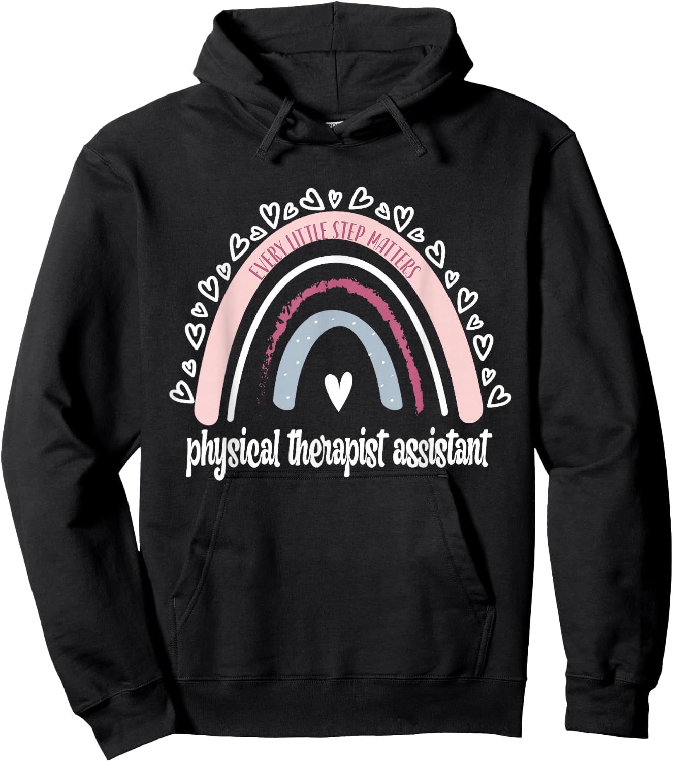 Physical Therapist Assistant Rainbow PTA Physical Therapy Hoodie - Hoodie | Black