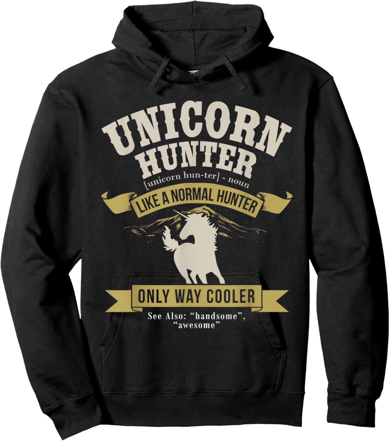 Funny Lazy Halloween Costume Fairy Rainbow Unicorn Hunter Hoodie - Hoodie | Black
