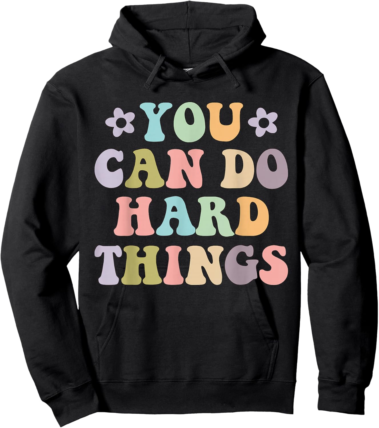 Inspirational Women's Graphics - You Can Do Hard Things Hoodie - Hoodie | Black