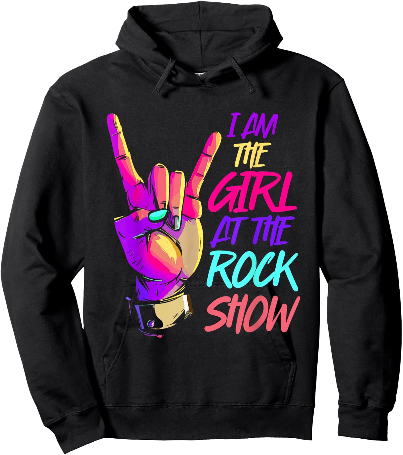Vintage I Am The Girl At The Rock Show - Retro Rock Music Hoodie - Hoodie | Black