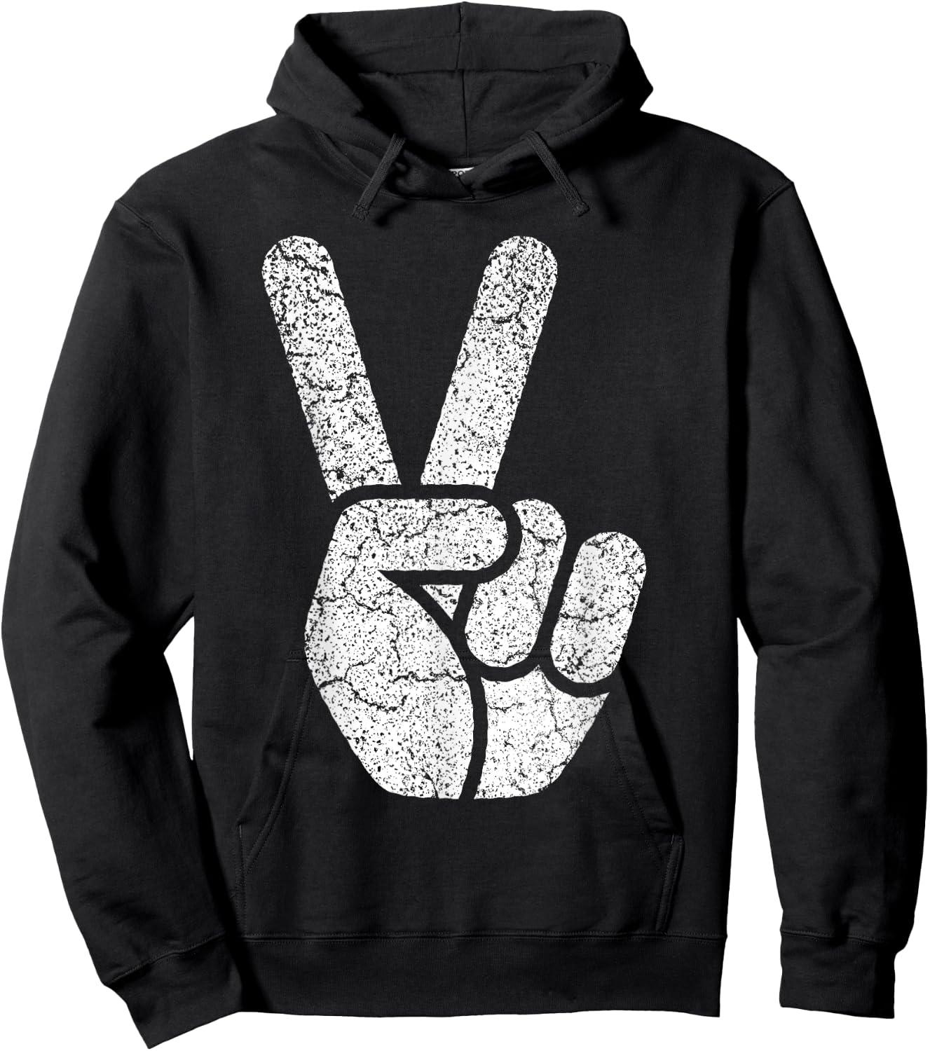 Peace Sign Women Men Kids Vintage 60s 70s Hippie Gift Hoodie - Hoodie | Black